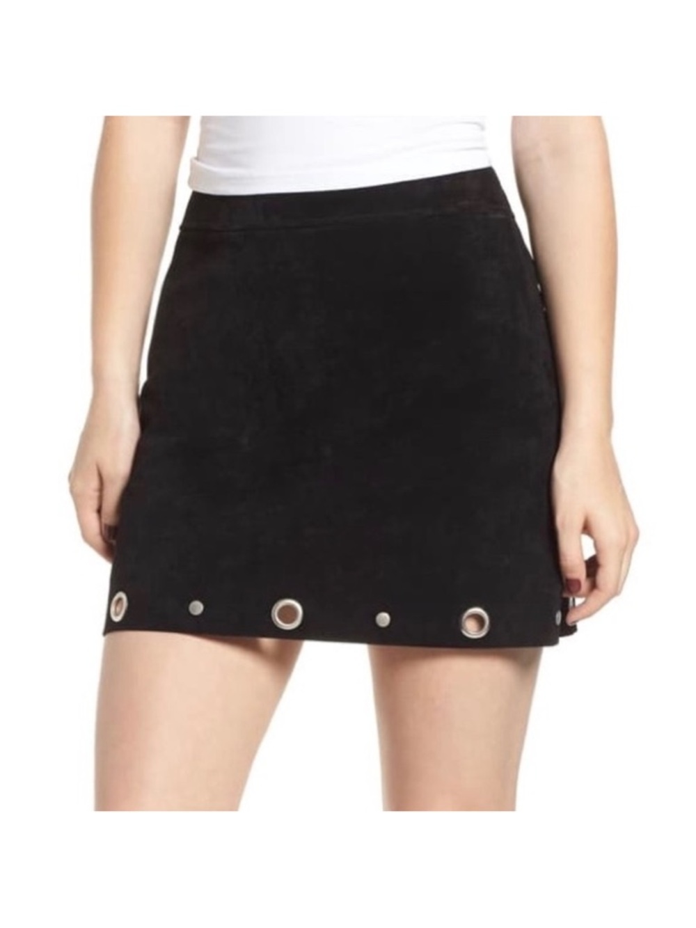 BLANKNYC genuine suede leather grommet style skirt- size 27